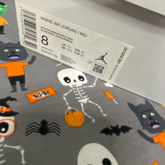 Nike Air Jordan 1 Mid White Wolf Grey Aluminum - Picture 4 of 4